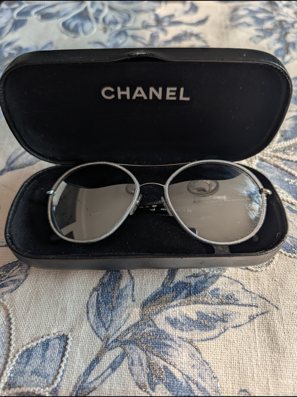 Chanel Silvertone Metal Frame Sunglasses with Mirror Tint Aviator Sunglasses - Picture 3 of 17